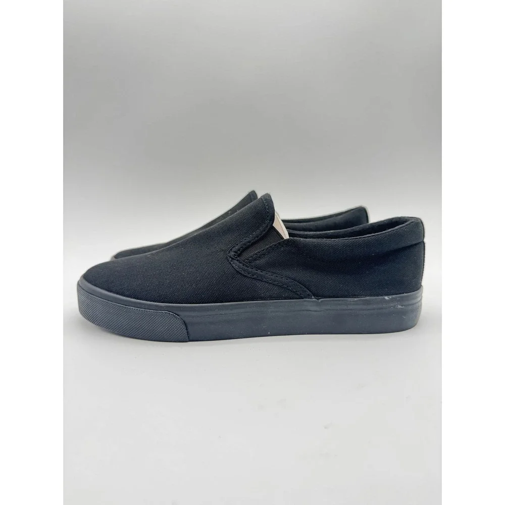 Mens Slip On Sneakers Black Canvas Casual‎ Shoes Size 10 EU 47